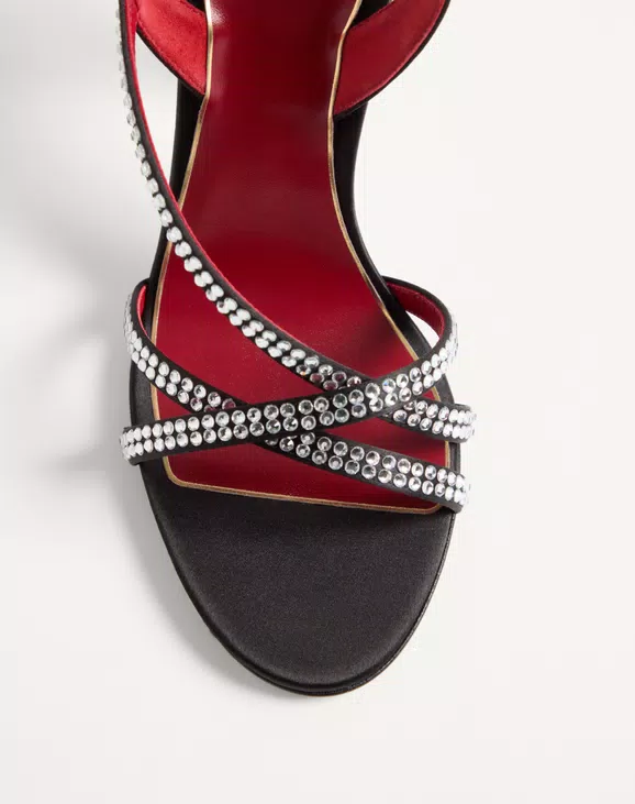 Valentino Dans Le Foyer Satin Sandal With Crystals 105Mm - Image 3